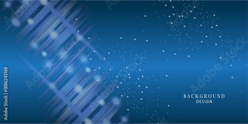 Blue particles abstract background with a dynamic wave big data vector illustration