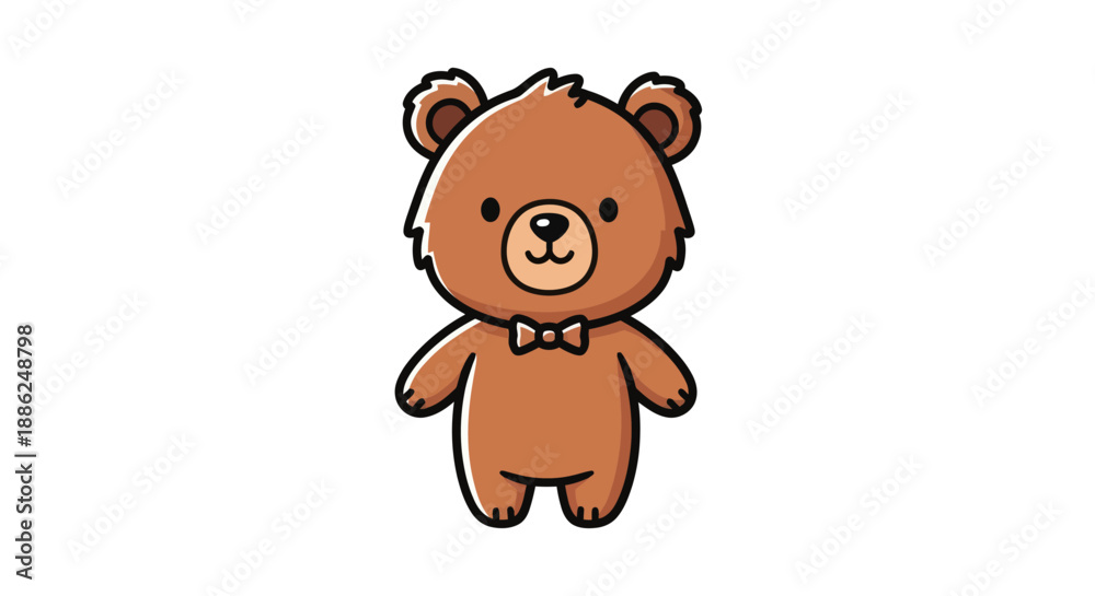Fototapeta premium Cartoon brown bear character illustration