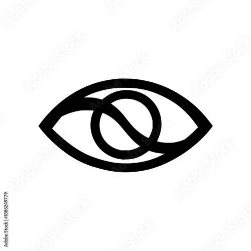 Eye graphic vector design with interlaced circle for vision concept and ophthalmology logo and brand identity