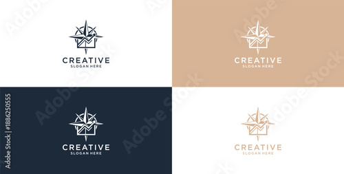 Abstract business up arrow logo icon. Vector design template.
