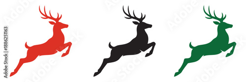 Stag and Deer Silhouette Vector – Wild Buck with Antlers in Various Poses for Hunting, Nature, and Forest Logos
