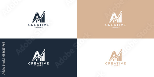 Abstract business up arrow logo icon. Vector design template.