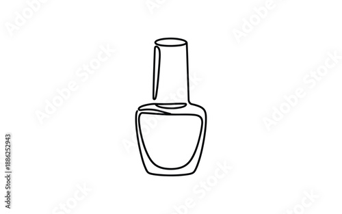 Manicure Nail Polish Bottle Continuous Line Art for Salon and Cosmetic Brands