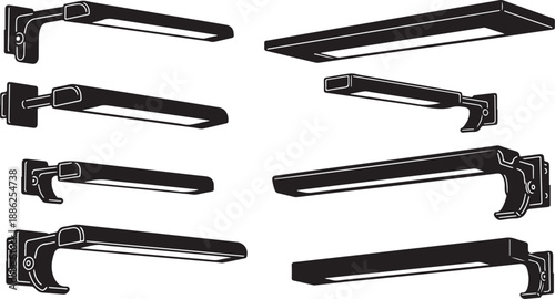 Collection of various black metal door handles and locks