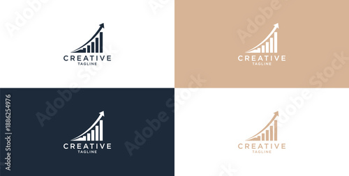 Abstract business up arrow logo icon. Vector design template.