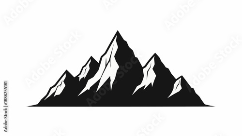 Stylized Silhouette of Jagged Mountain Peaks.