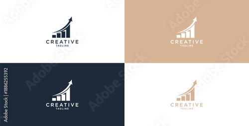 Abstract business up arrow logo icon. Vector design template.