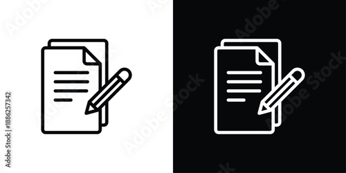 Contract Icon Sheet Black And White
