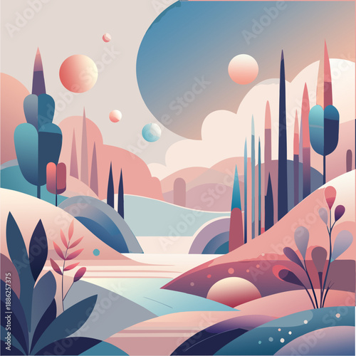 vector abstract artwork inspired by emotional modern art