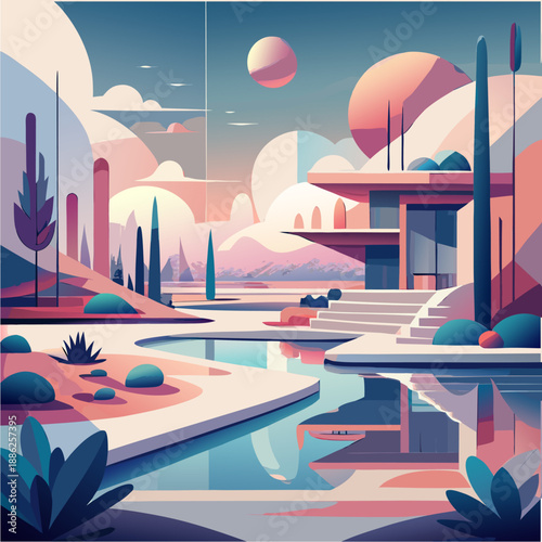 vector abstract artwork inspired by emotional modern art