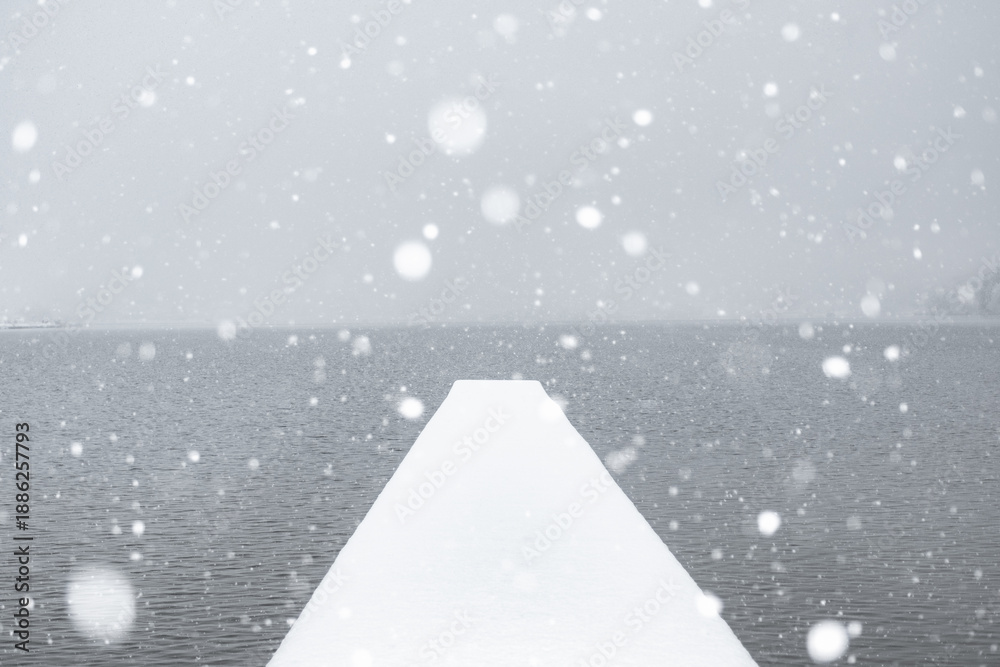 Obraz premium 雪景色 桟橋
