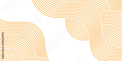 Yellow instant noodle, pasta and spaghetti texture with geometric wavy lines. Ramen, pasta vector pattern. Background abstract food illustration