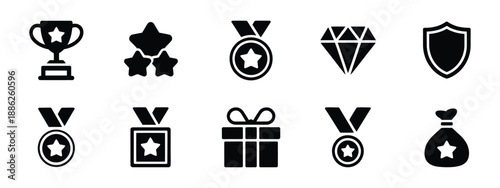 Reward icon, vector illustration of trophy symbol