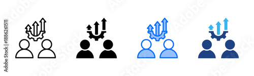 Talent Utilization icon set multiple style collection