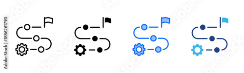 Purpose Journey icon set multiple style collection