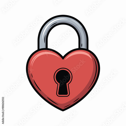 Heart shaped padlock with keyhole