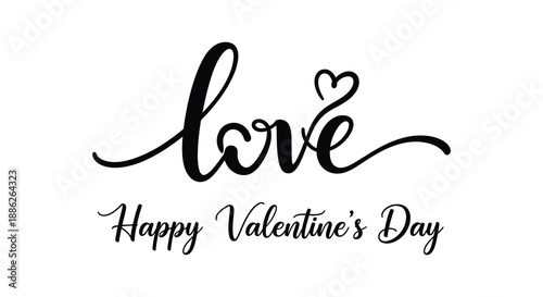 The image displays the word love in elegant cursive writing accompanied by a valentine s day greeting high quality