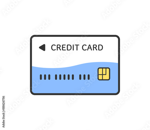 シンプルなクレジットカードのアイコンイラスト　ベクター