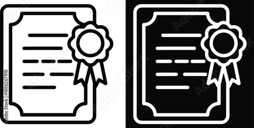 certificate Two-tone version in black and white background