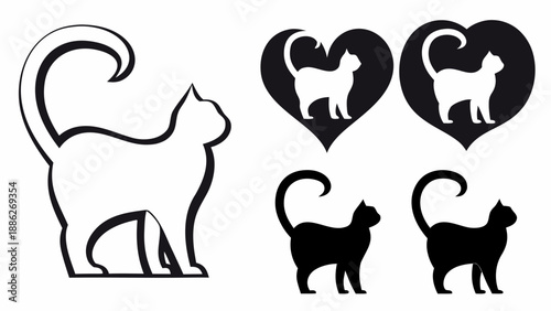 Collection of cat silhouettes in various designs showcasing feline elegance and sophistication for pet lovers and animal enthusiasts.