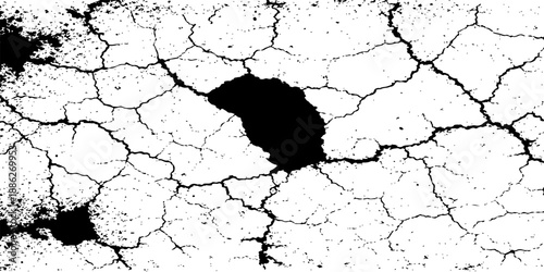 Aged vintage design featuring a grunge pattern of dry cracked paint on an old textured concrete wall surface with a dirty marble and stone ground texture