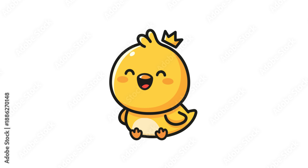 Obraz premium Cartoon chick character illustration
