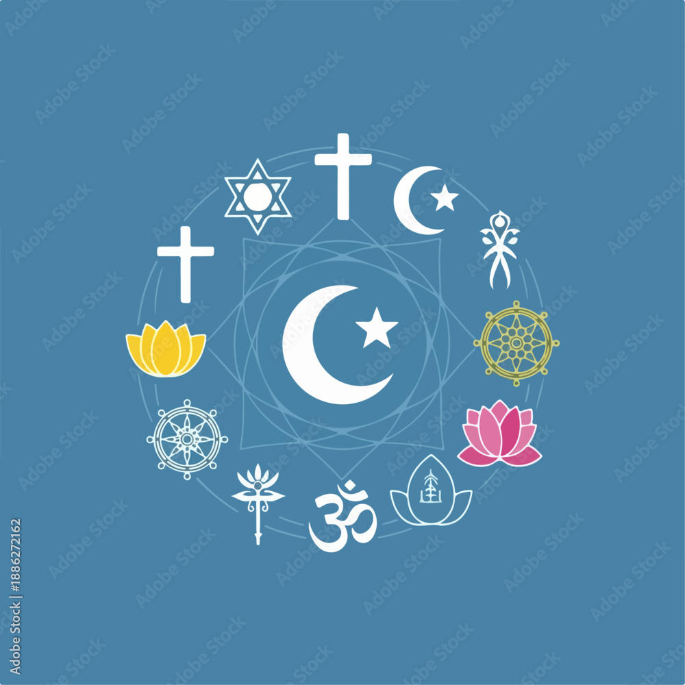 Naklejka premium vector illustration of religious tolerance