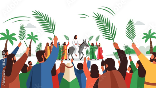 Jesus Christ Entering Jerusalem on Horseback.