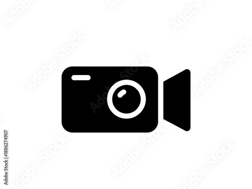 Camera and video icon for communication and UI design. Ideal for media, recording, video call, and content creation.