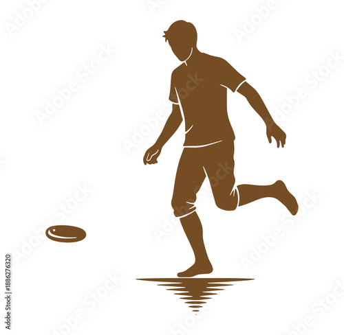 man playing rugby kicking ball silhouette graphic illustration isolated on white background