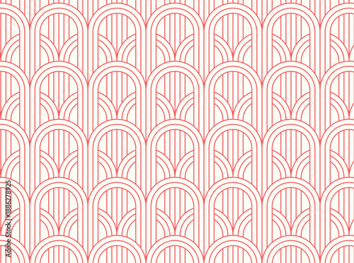 Elegant art deco arch geometric seamless pattern