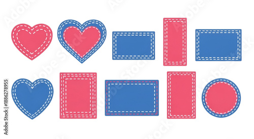 Decorative Vector Elements featuring Dotted Border Patch Templates
