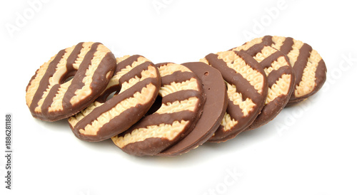 Chocolate cookie isolated on white background