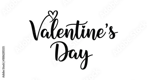 The image displays elegant black calligraphy lettering spelling out valentine s day with a heart above it high quality