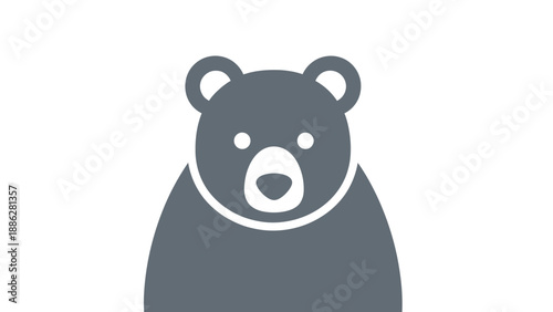 Stylized illustration of a friendly bear face icon.