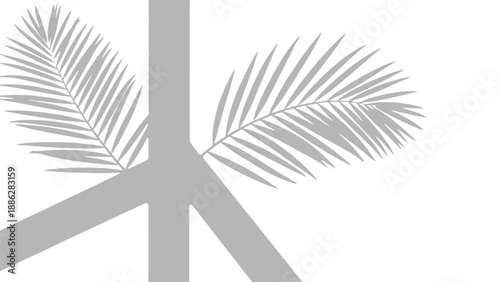 Palm Tree Branches Illustration Simple Design.
