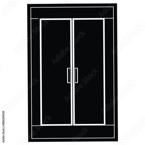 sliding door vector on white background