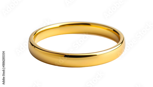 Sleek, circular gold band with a smooth, reflective surface, isolated on black