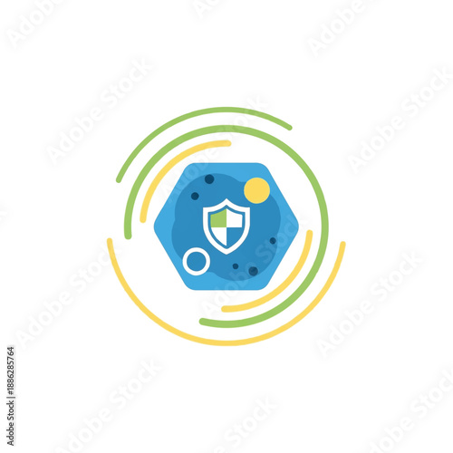 Blue Shield Security Protection Icon Design.
