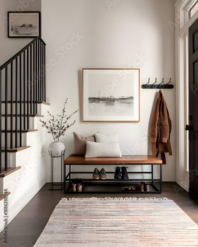 Modern Entryway Interior with Minimal Home Decor