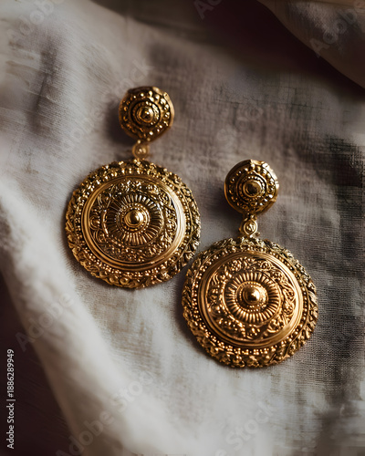 Luxury Vintage Gold Earrings with Ornate Design
