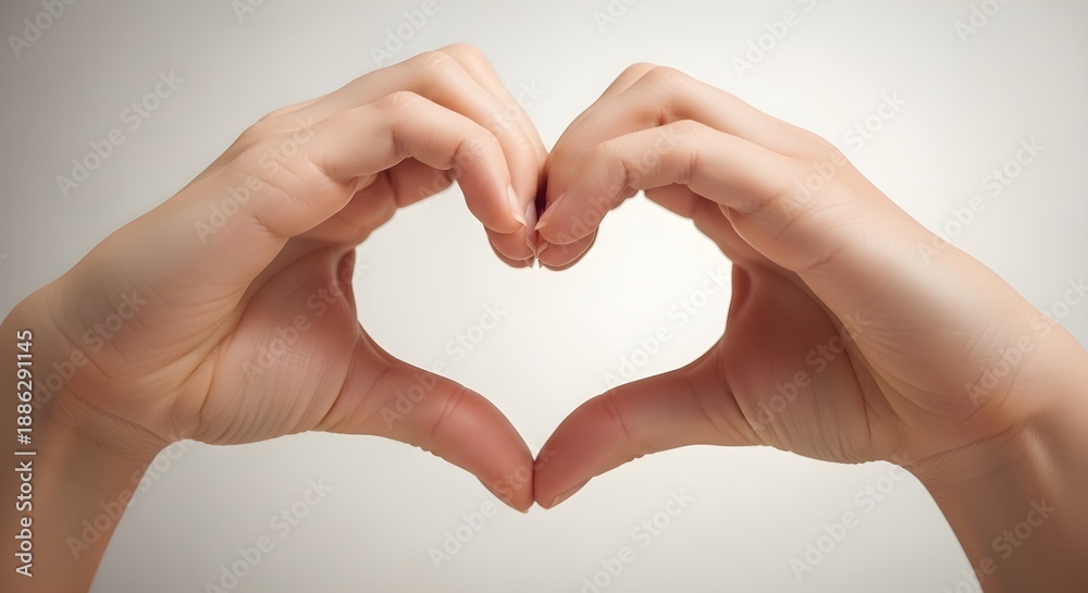 Obraz premium Hands forming a heart shape gesture of love and care.