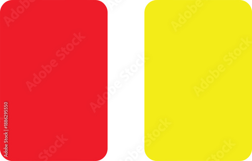 Red and Yellow Card Icons, Soccer Referee Symbols for Match Design.