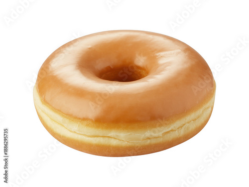 Glazed donut with brown sugar coating pastry isolated on a transparent background