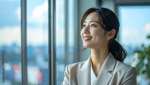 笑顔の女性職員