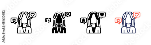 influencer icon set multiple style collection