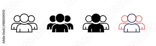 audience icon set multiple style collection