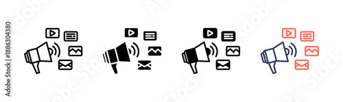 marketing icon set multiple style collection