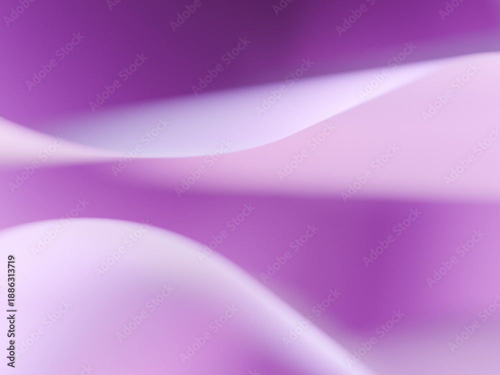 Fototapeta premium Abstract Purple and Lavender Wavy Lines with Soft Gradient Background 3d render