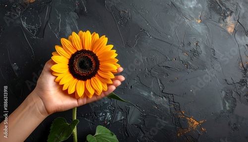 sunflower in hand